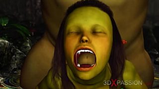 Monstrul verde Ogre o ia dracu 'tare pe o femeie excitată, Arwen, în pădurea fermecată